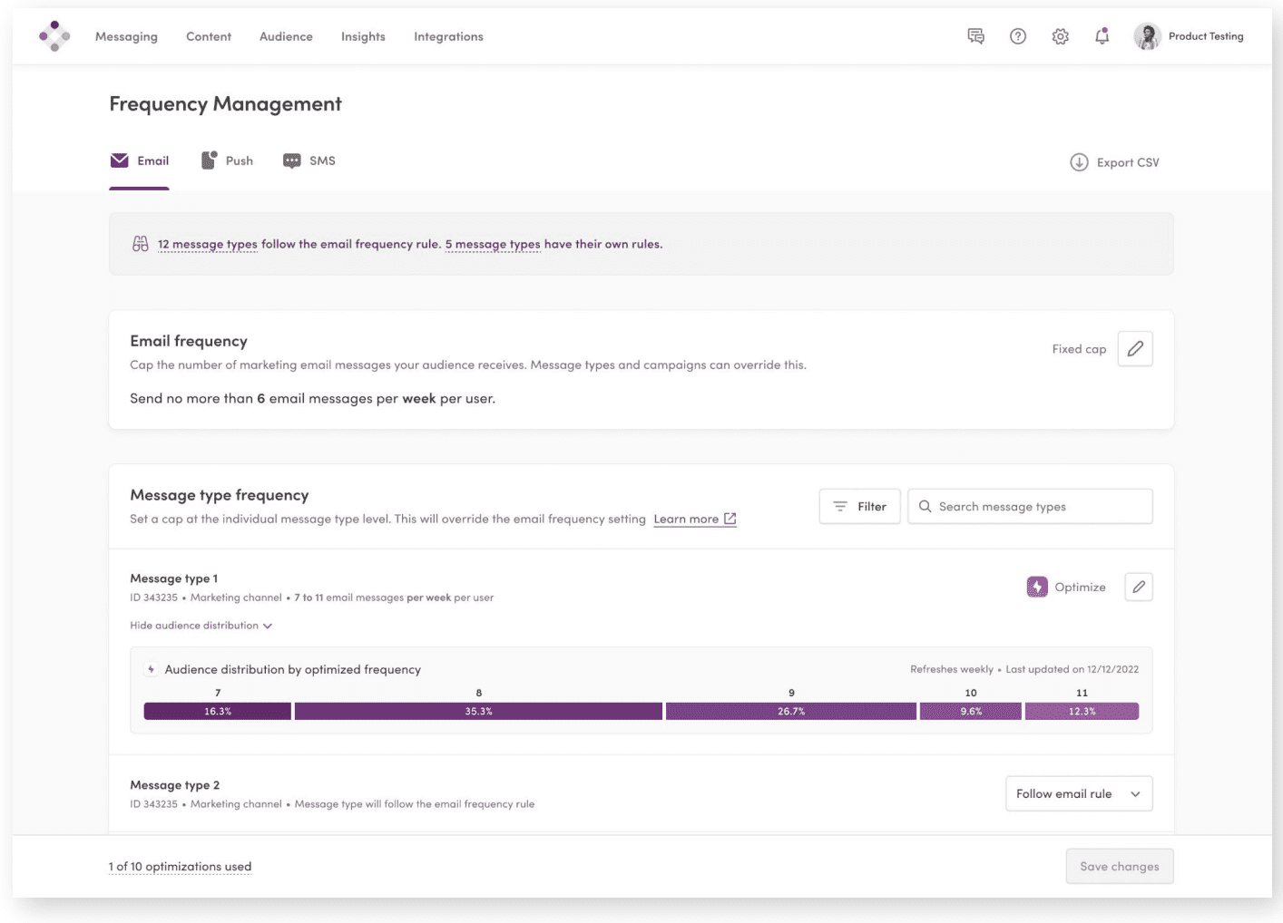 Frequency Management screenshot